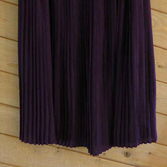 Eileen Fisher Purple Waistband Pull On Midi Long Micro Pleated Skirt NWT NEW 10 - Picture 12 of 15